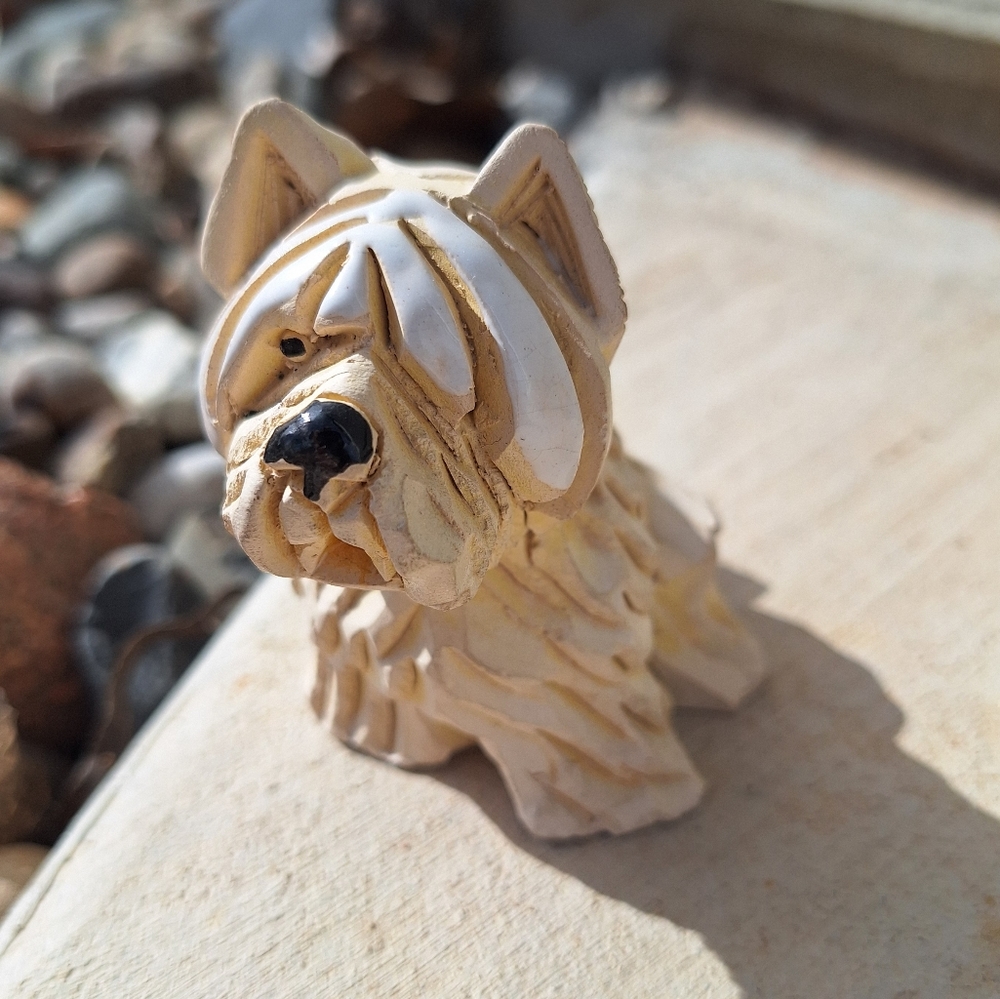 Vintage Artesania Rinconada shaggy dog sculpture collectible